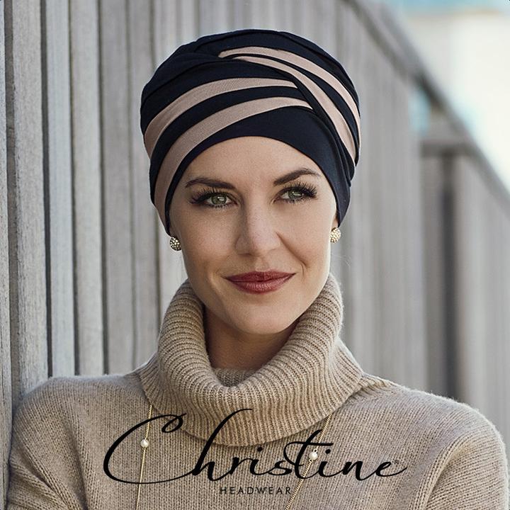 Christine Headwear Shanti Turban Black/Taupe