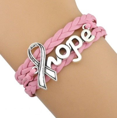 Cancer Awareness Hope Bracelet Pink