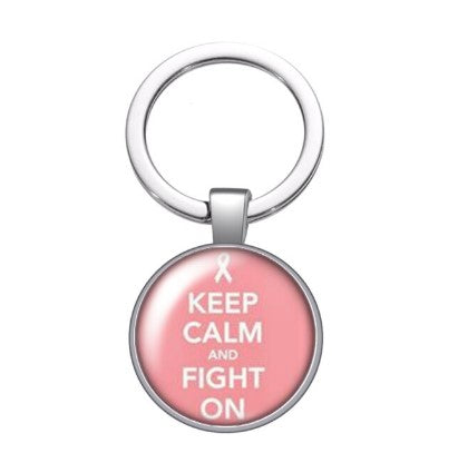 Pink Ribbon Breast Cancer Keychain