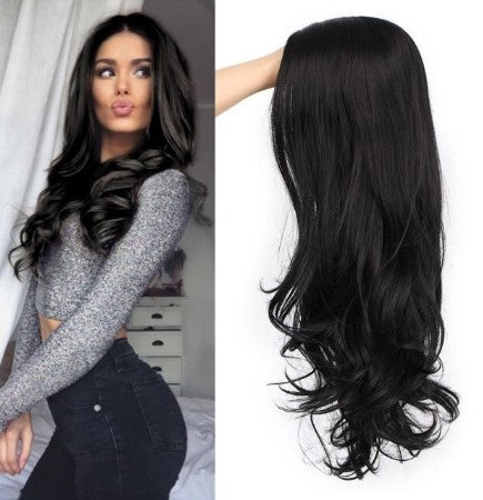 CLAIR LONG BLACK WIG WITH WAVES