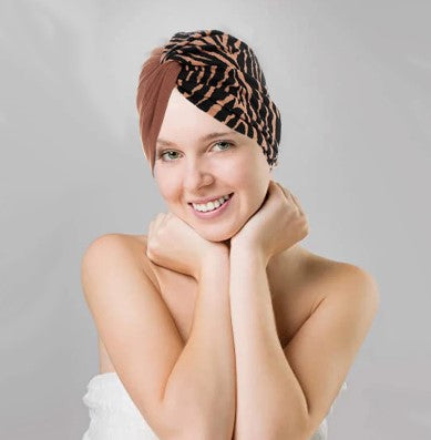 Twisted Knot Patchwork Coffee Turban