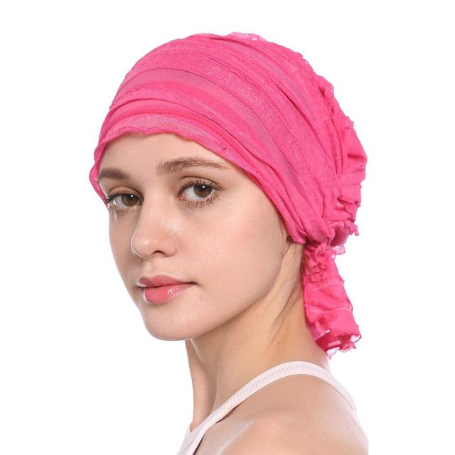 Mischa Ruffles style Pre-Tied Slip on Turban Cancer hat by Chemo hats