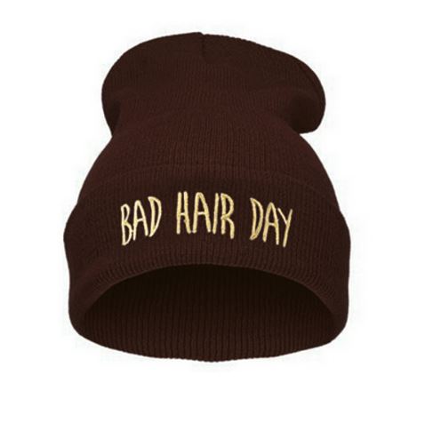 Funny Bad Hair Day Hats Skullies Beanies Winter Ha... - Grandado