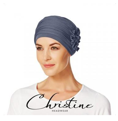 Christine Headwear Lotus Turban - Steel Blue