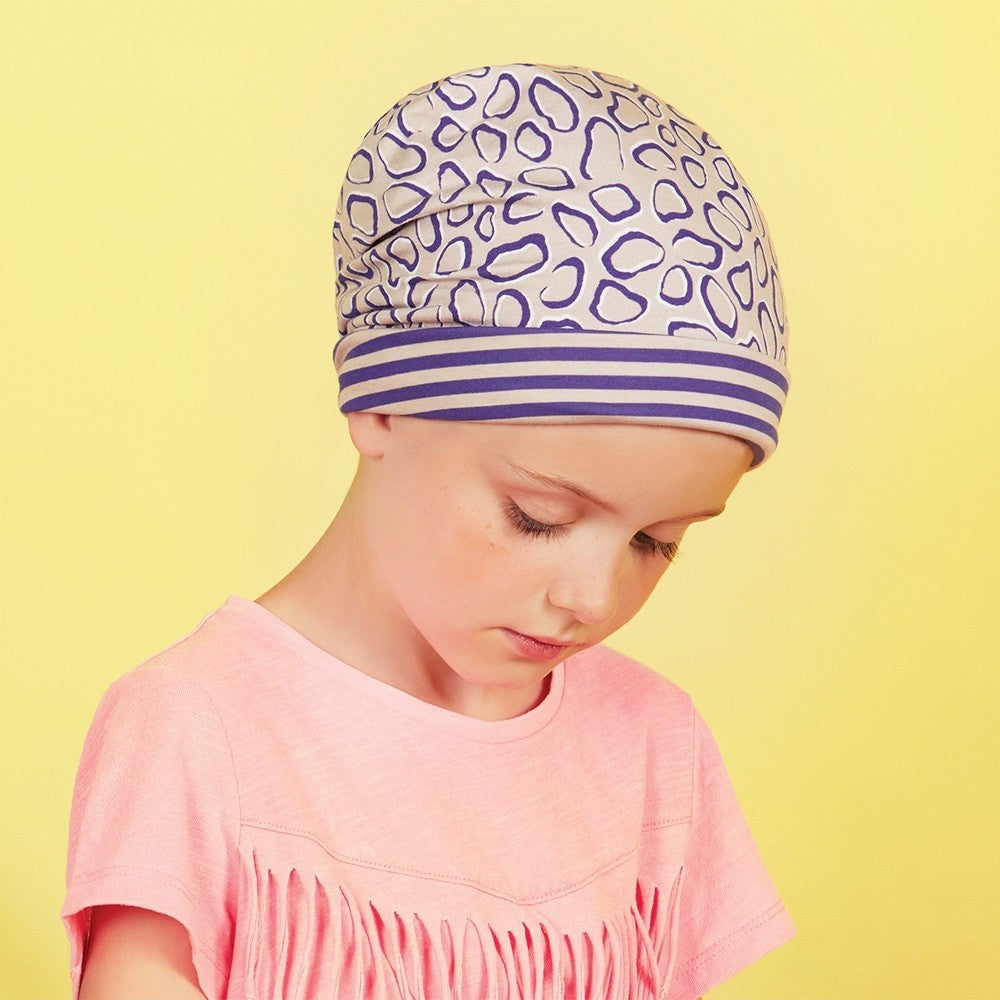 PETITE BUNNY STRIPED LEOPARD REVERSIBLE TURBAN CHRISTINE HEADWEAR COLLECTION 6-12 YEARS
